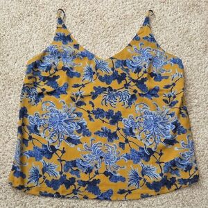Banana Republic Yellow and Blue Floral Camisole